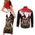 Personalised Yemen Independence Day Couples Matching Short Sleeve Bodycon Dress and Long Sleeve Button Shirt Yemeni Coat Of Arms With Coffea Arabica Flowers - Wonder Print Shop