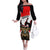 Personalised Yemen Independence Day Family Matching Off Shoulder Long Sleeve Dress and Hawaiian Shirt Yemeni Coat Of Arms With Coffea Arabica Flowers - Wonder Print Shop