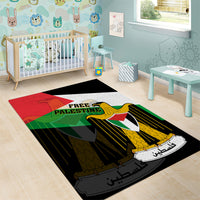 Free Palestine Area Rug Coat Of Arms Mix Flag Style - Wonder Print Shop