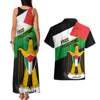 Free Palestine Couples Matching Tank Maxi Dress and Hawaiian Shirt Coat Of Arms Mix Flag Style - Wonder Print Shop