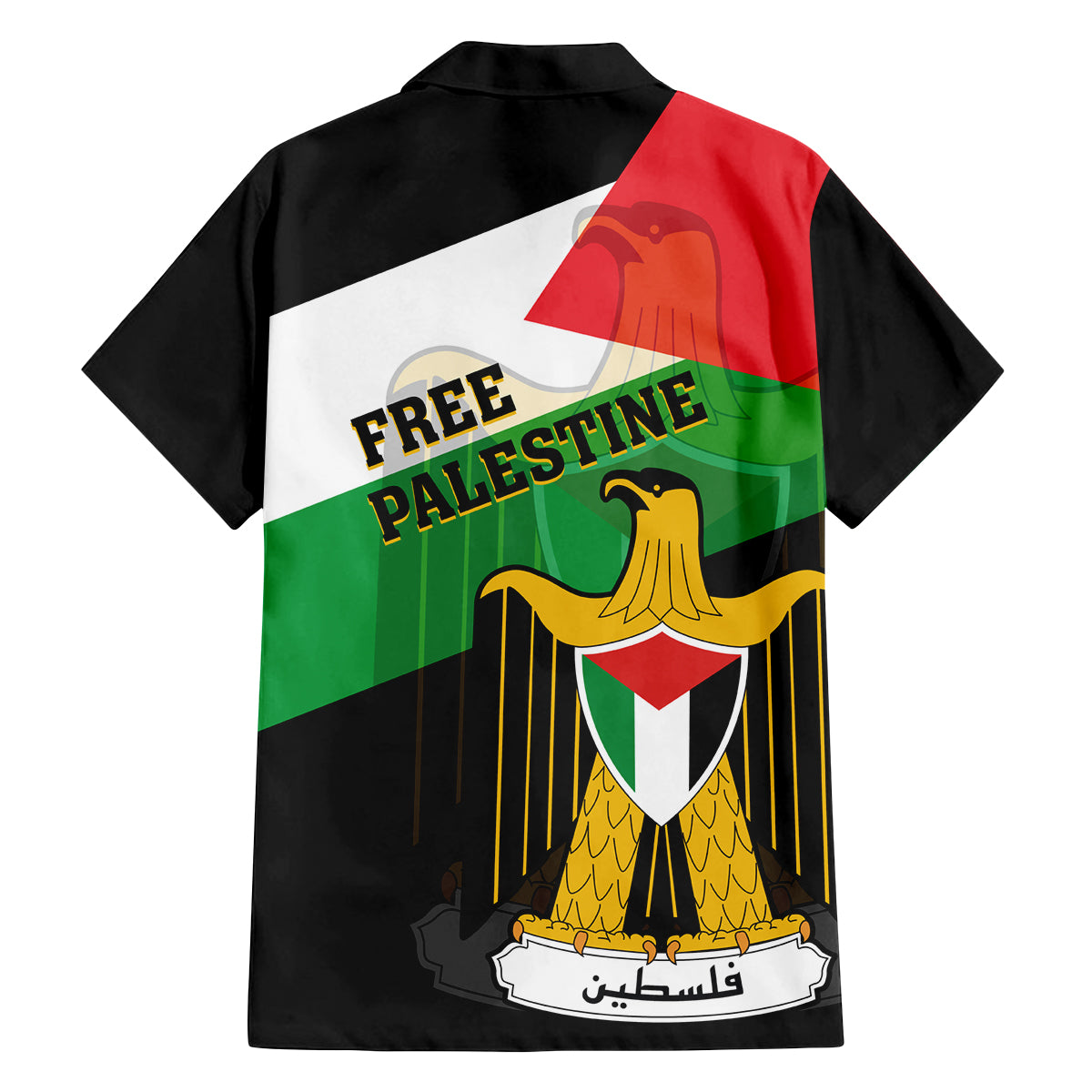 Free Palestine Family Matching Long Sleeve Bodycon Dress and Hawaiian Shirt Coat Of Arms Mix Flag Style - Wonder Print Shop