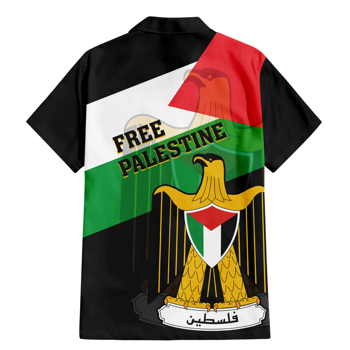 Free Palestine Family Matching Mermaid Dress and Hawaiian Shirt Coat Of Arms Mix Flag Style - Wonder Print Shop