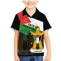 Free Palestine Family Matching Mermaid Dress and Hawaiian Shirt Coat Of Arms Mix Flag Style - Wonder Print Shop