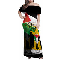 Free Palestine Family Matching Off Shoulder Maxi Dress and Hawaiian Shirt Coat Of Arms Mix Flag Style - Wonder Print Shop