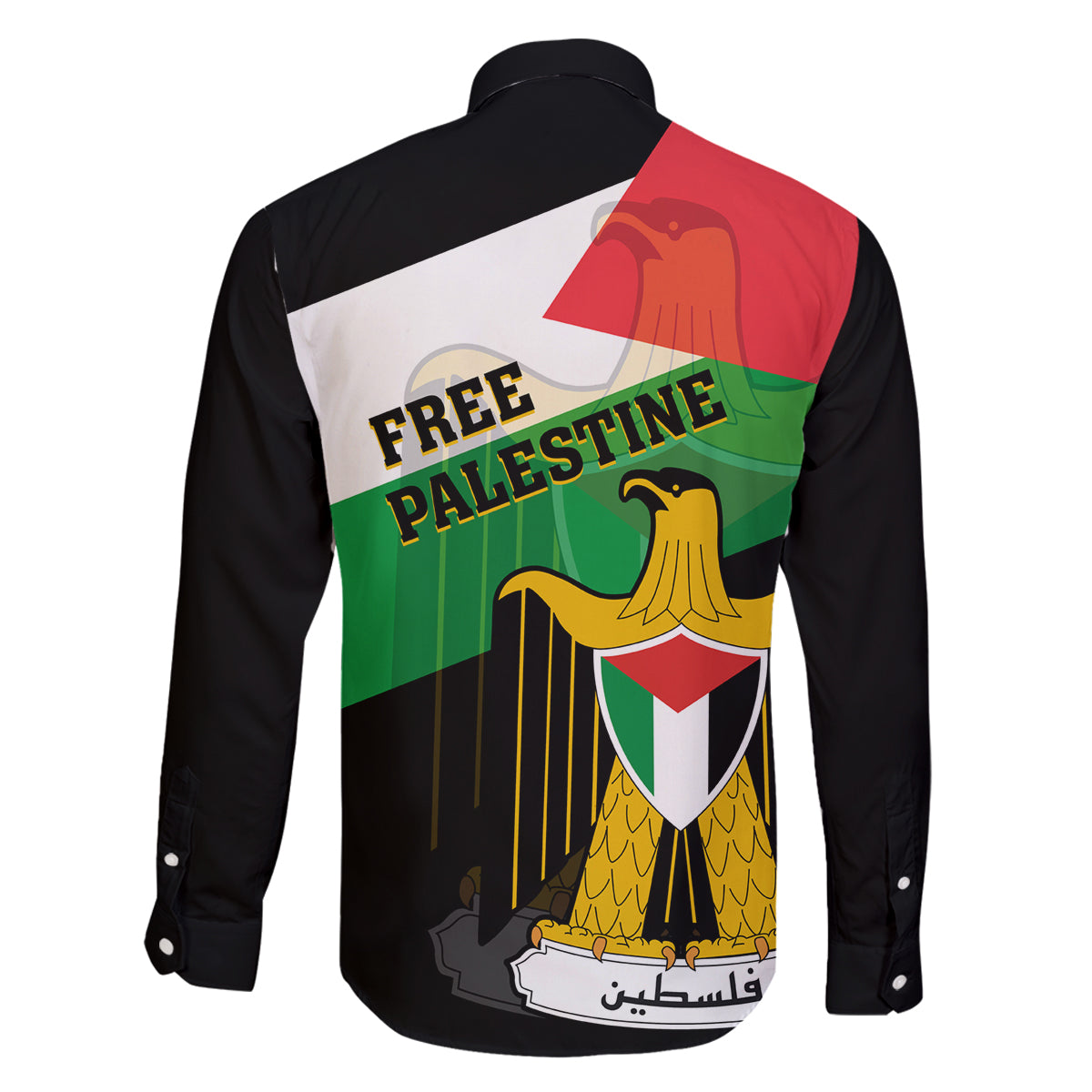 Free Palestine Family Matching Off Shoulder Short Dress and Hawaiian Shirt Coat Of Arms Mix Flag Style - Wonder Print Shop