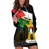 Free Palestine Hoodie Dress Coat Of Arms Mix Flag Style - Wonder Print Shop