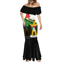 Free Palestine Mermaid Dress Coat Of Arms Mix Flag Style - Wonder Print Shop
