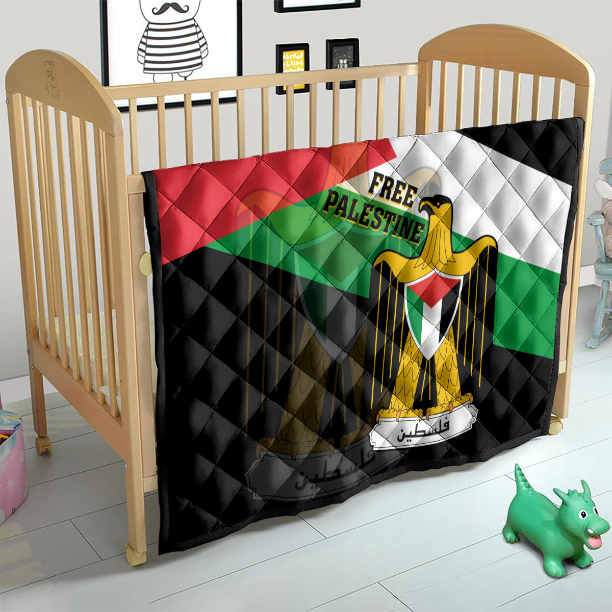 Free Palestine Quilt Coat Of Arms Mix Flag Style - Wonder Print Shop