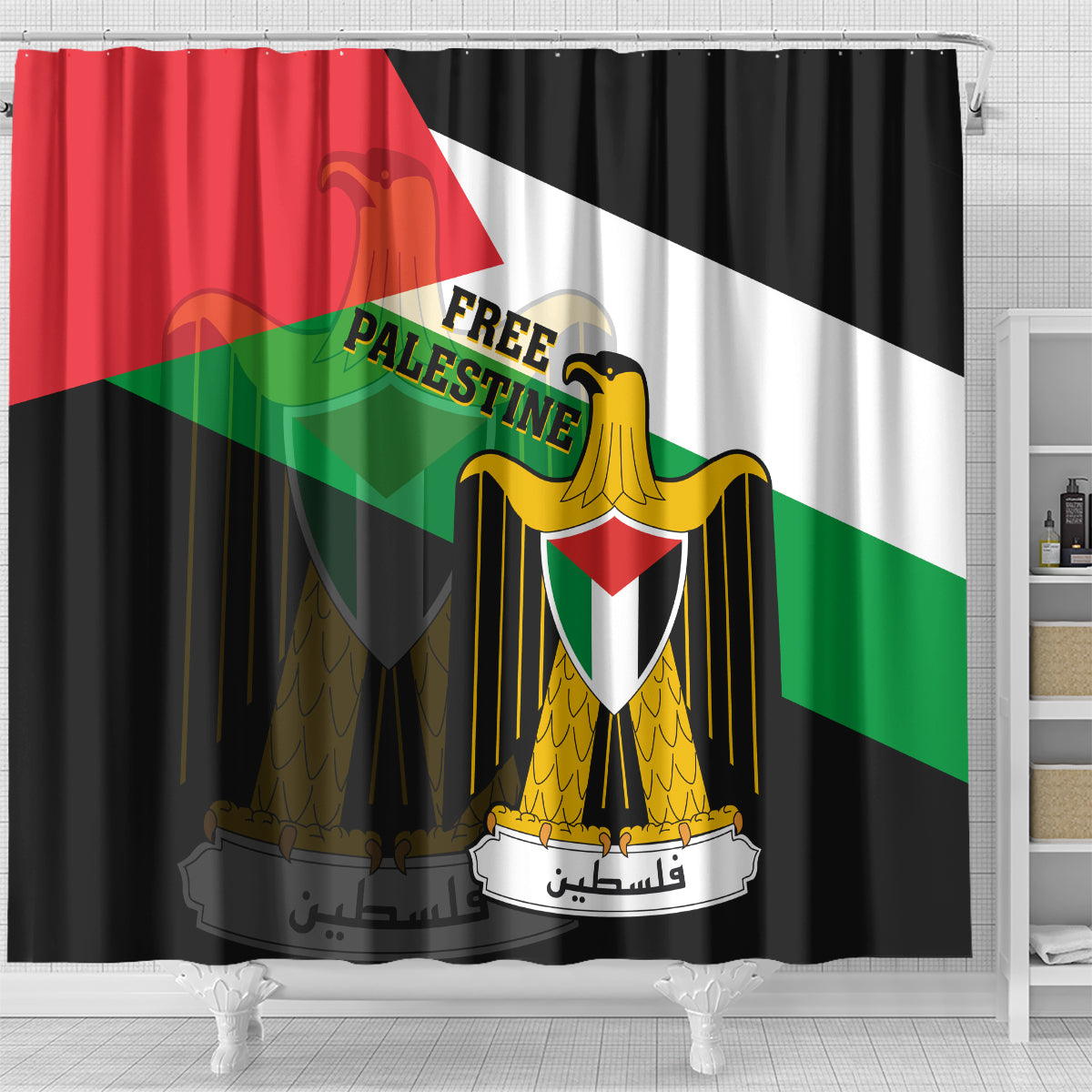 free-palestine-shower-curtain-coat-of-arms-mix-flag-style