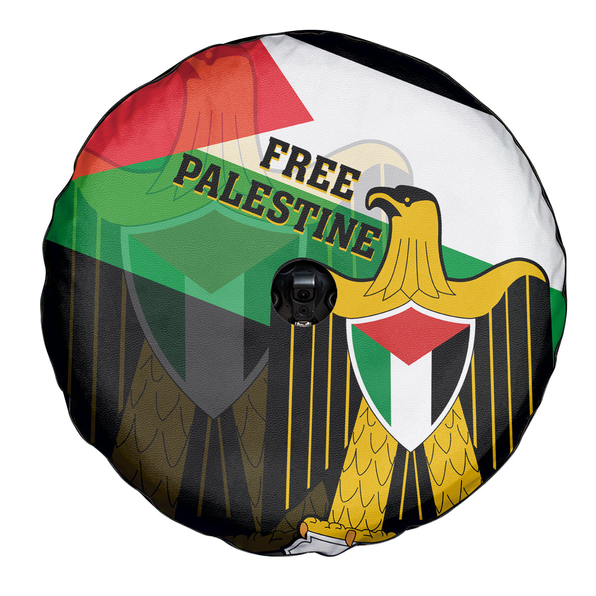 Free Palestine Spare Tire Cover Coat Of Arms Mix Flag Style - Wonder Print Shop