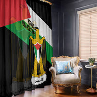 Free Palestine Window Curtain Coat Of Arms Mix Flag Style - Wonder Print Shop
