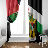 Free Palestine Window Curtain Coat Of Arms Mix Flag Style - Wonder Print Shop