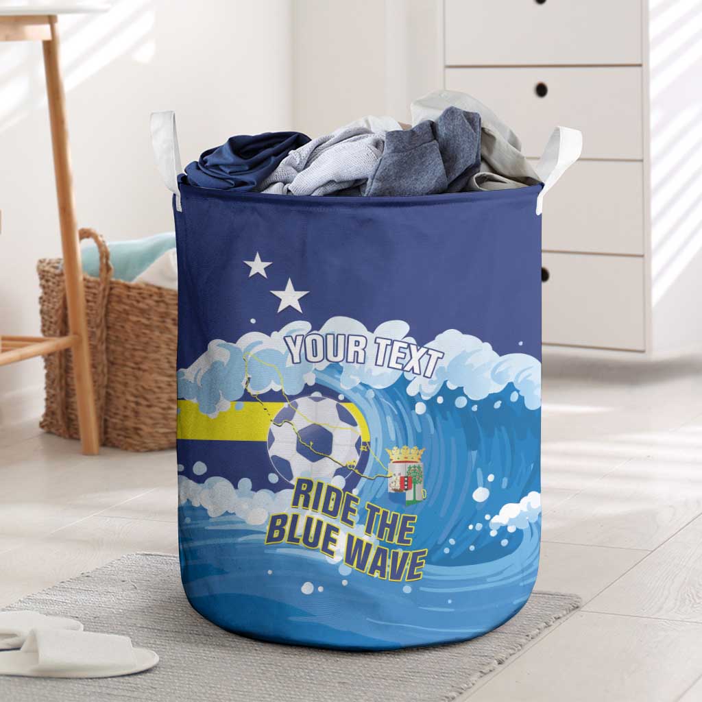 Personalized Curacao Football Laundry Basket First-ever World Cup Ride The Blue Wave - Wonder Print Shop