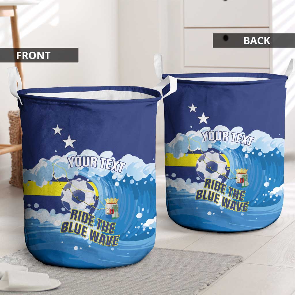 Personalized Curacao Football Laundry Basket First-ever World Cup Ride The Blue Wave - Wonder Print Shop