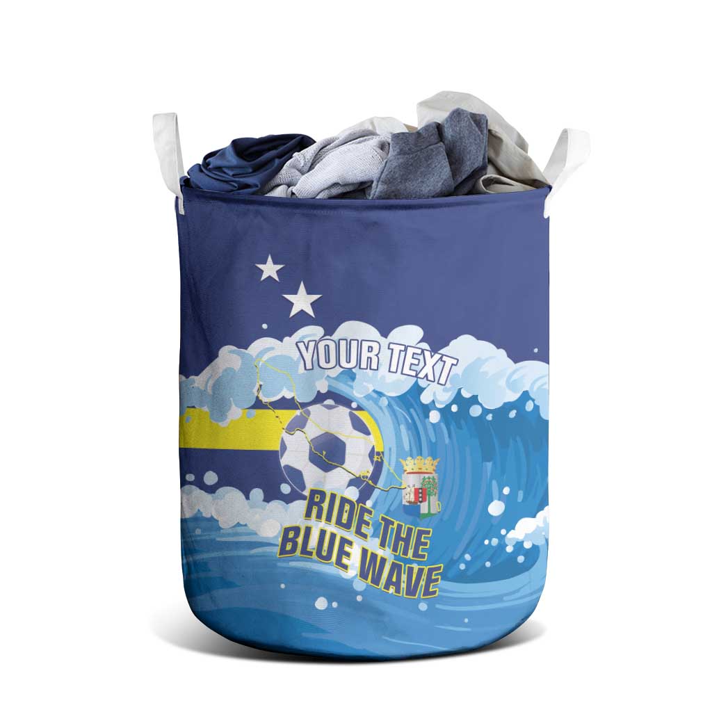 Personalized Curacao Football Laundry Basket First-ever World Cup Ride The Blue Wave - Wonder Print Shop