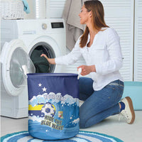Personalized Curacao Football Laundry Basket First-ever World Cup Ride The Blue Wave - Wonder Print Shop