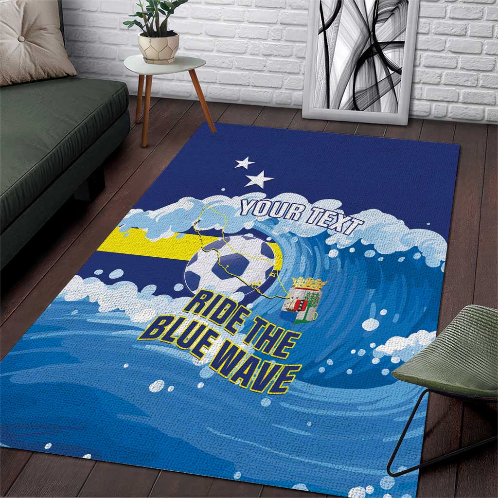 Personalized Curacao Football Area Rug First-ever World Cup Ride The Blue Wave - Wonder Print Shop