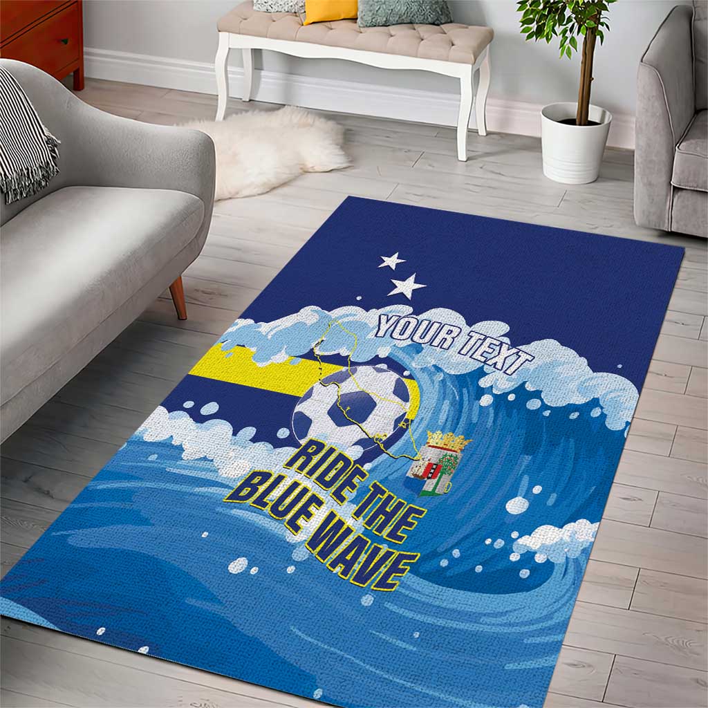 Personalized Curacao Football Area Rug First-ever World Cup Ride The Blue Wave - Wonder Print Shop