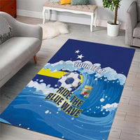 Personalized Curacao Football Area Rug First-ever World Cup Ride The Blue Wave - Wonder Print Shop