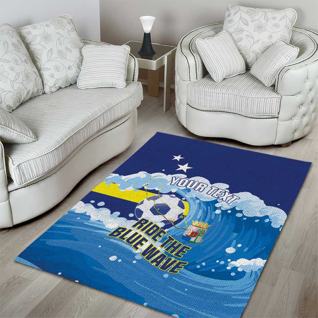 Personalized Curacao Football Area Rug First-ever World Cup Ride The Blue Wave - Wonder Print Shop