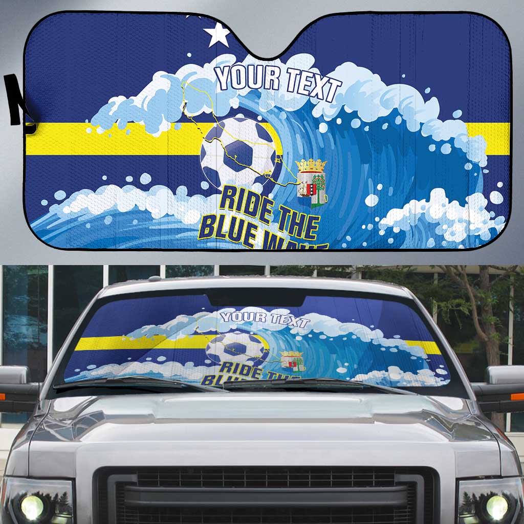 Personalized Curacao Football Auto Sun Shade First-ever World Cup Ride The Blue Wave - Wonder Print Shop