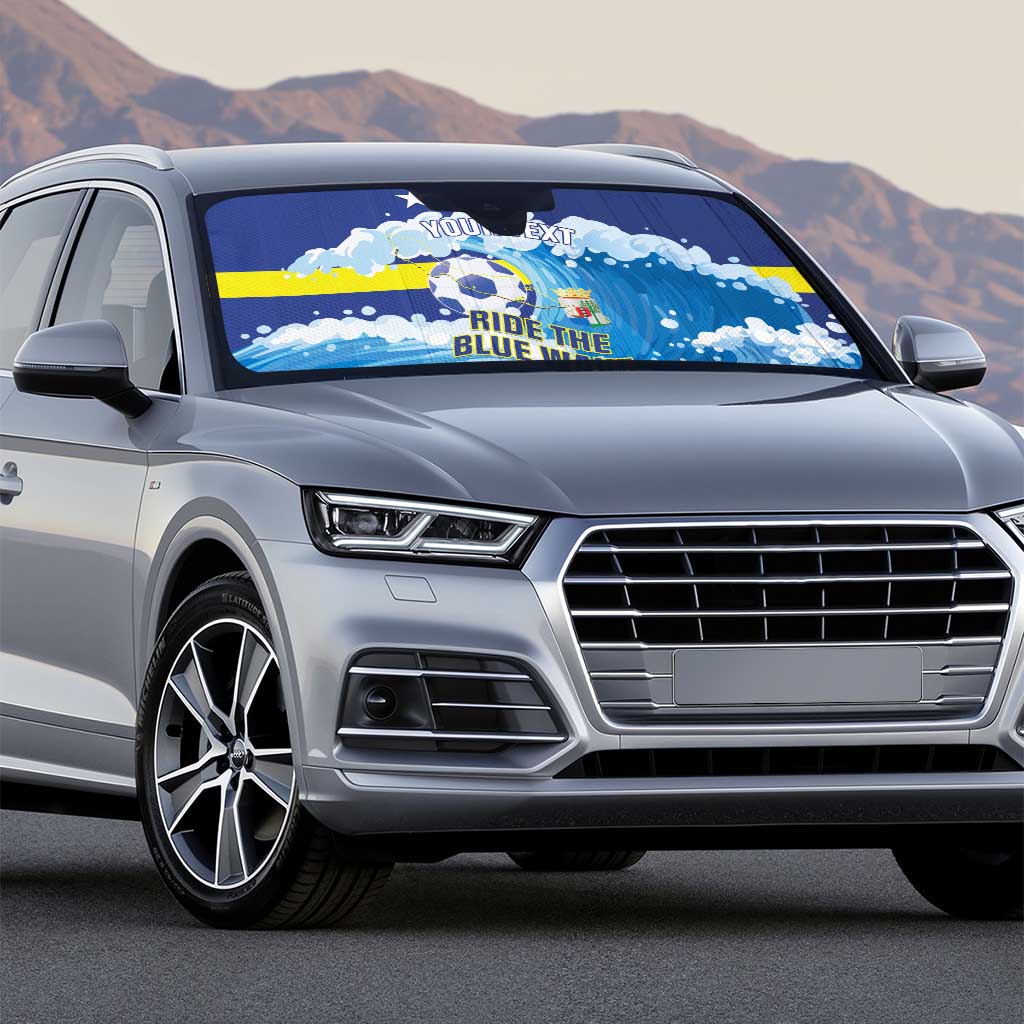 Personalized Curacao Football Auto Sun Shade First-ever World Cup Ride The Blue Wave - Wonder Print Shop