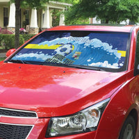 Personalized Curacao Football Auto Sun Shade First-ever World Cup Ride The Blue Wave - Wonder Print Shop