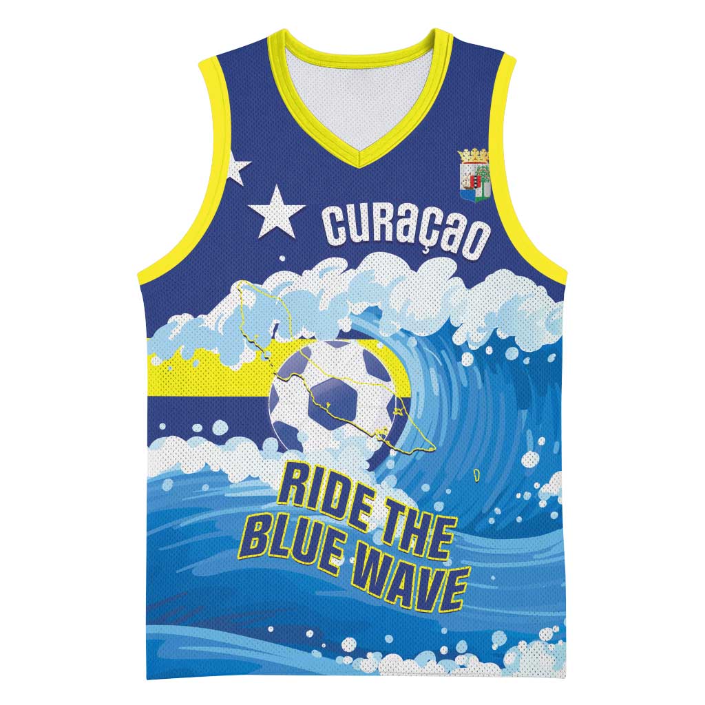 Personalized Curacao Football Basketball Jersey First-ever World Cup Ride The Blue Wave - Wonder Print Shop