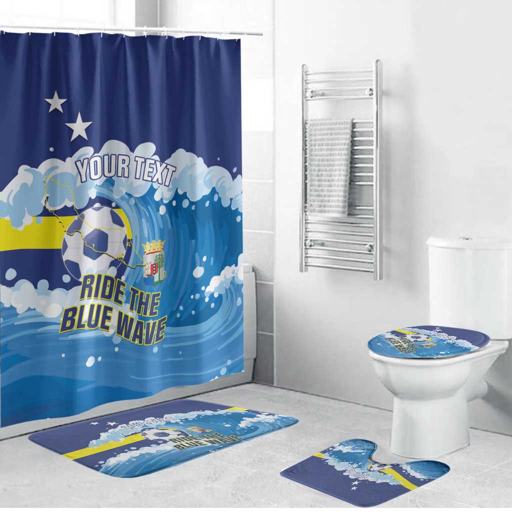 Personalized Curacao Football Bathroom Set First-ever World Cup Ride The Blue Wave - Wonder Print Shop