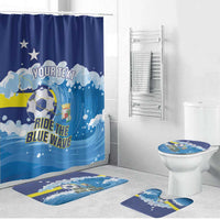 Personalized Curacao Football Bathroom Set First-ever World Cup Ride The Blue Wave - Wonder Print Shop