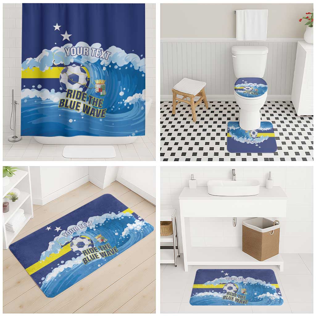 Personalized Curacao Football Bathroom Set First-ever World Cup Ride The Blue Wave - Wonder Print Shop