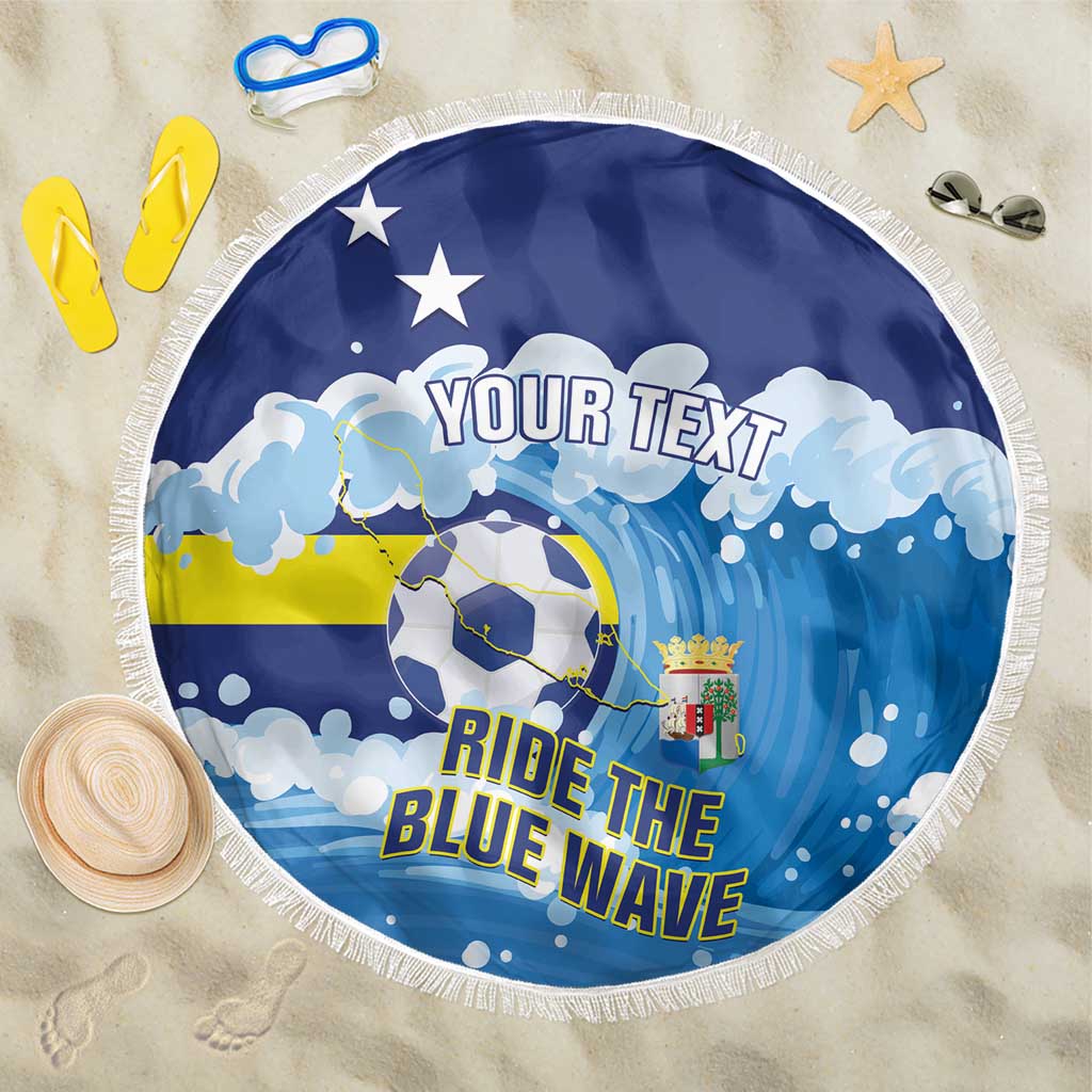 Personalized Curacao Football Beach Blanket First-ever World Cup Ride The Blue Wave - Wonder Print Shop