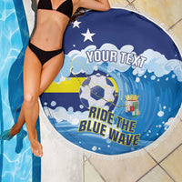 Personalized Curacao Football Beach Blanket First-ever World Cup Ride The Blue Wave - Wonder Print Shop