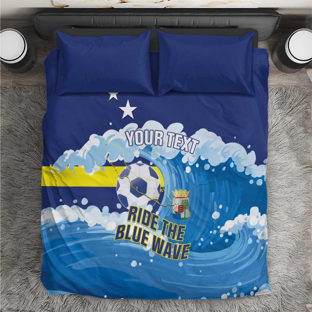 Personalized Curacao Football Bedding Set First-ever World Cup Ride The Blue Wave - Wonder Print Shop