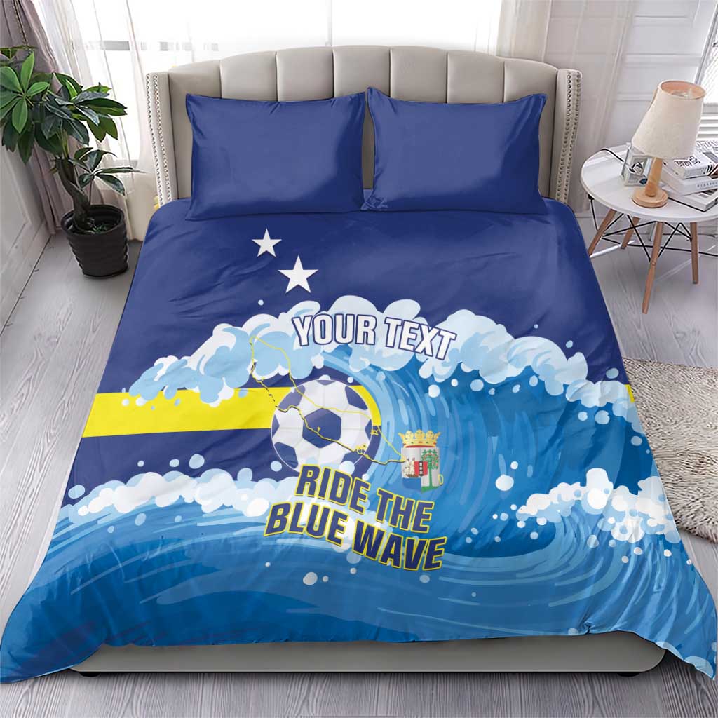 Personalized Curacao Football Bedding Set First-ever World Cup Ride The Blue Wave - Wonder Print Shop