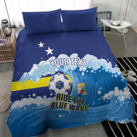 Personalized Curacao Football Bedding Set First-ever World Cup Ride The Blue Wave - Wonder Print Shop