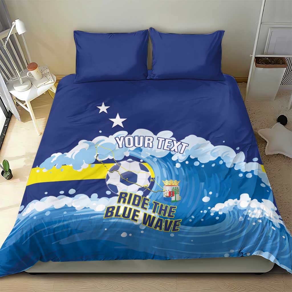 Personalized Curacao Football Bedding Set First-ever World Cup Ride The Blue Wave - Wonder Print Shop