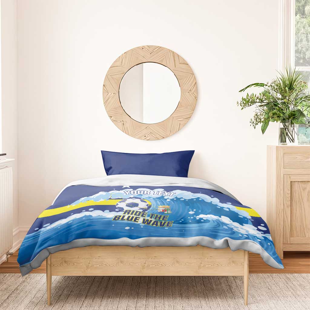 Personalized Curacao Football Bedding Set First-ever World Cup Ride The Blue Wave - Wonder Print Shop
