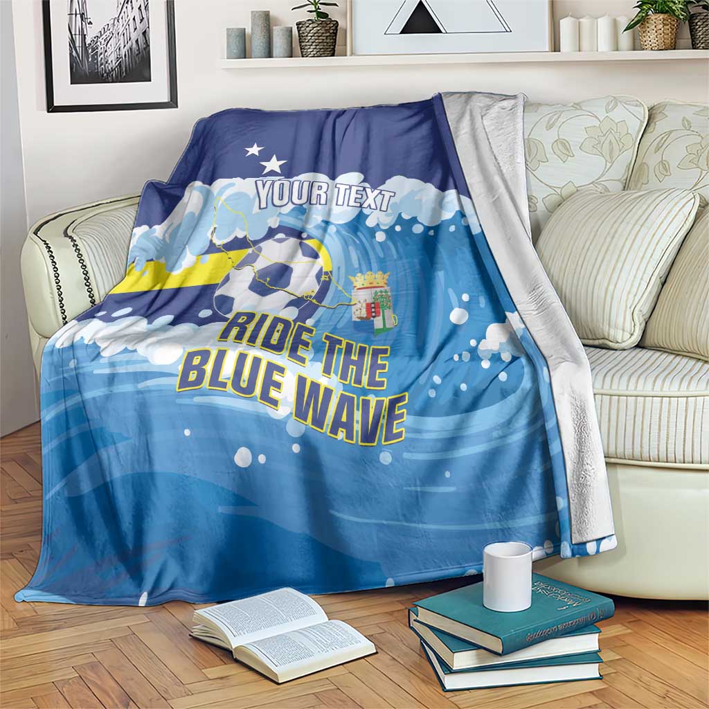 Personalized Curacao Football Blanket First-ever World Cup Ride The Blue Wave - Wonder Print Shop