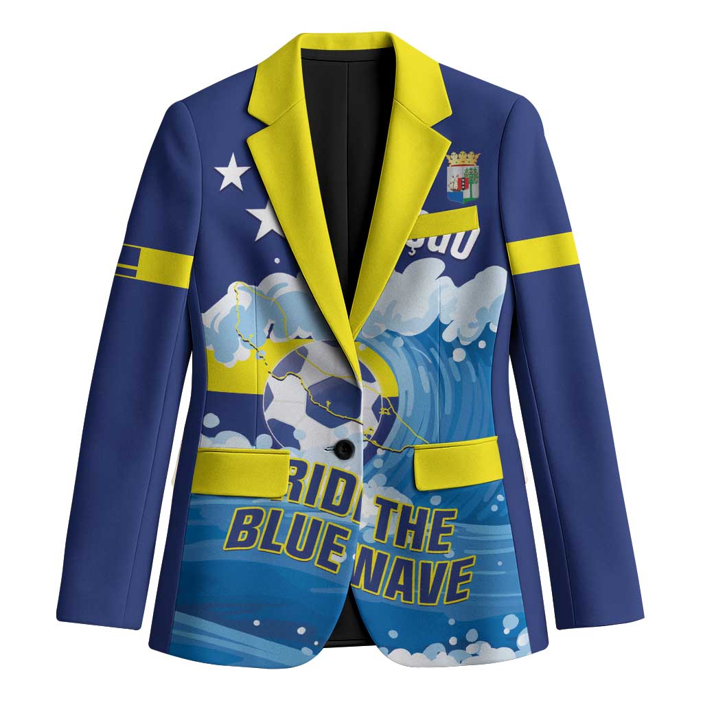 Personalized Curacao Football Blazer First-ever World Cup Ride The Blue Wave - Wonder Print Shop