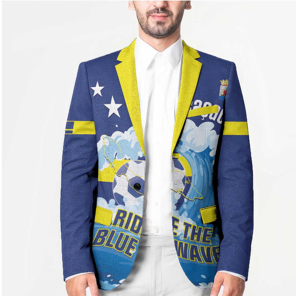 Personalized Curacao Football Blazer First-ever World Cup Ride The Blue Wave - Wonder Print Shop