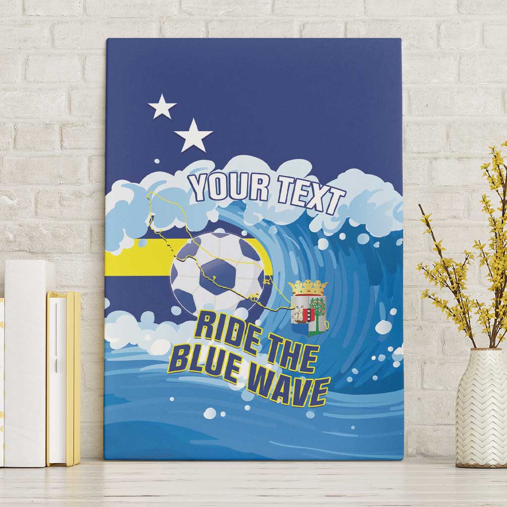 Personalized Curacao Football Canvas Wall Art First-ever World Cup Ride The Blue Wave - Wonder Print Shop