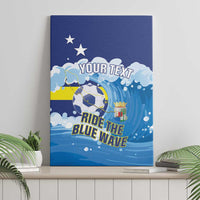 Personalized Curacao Football Canvas Wall Art First-ever World Cup Ride The Blue Wave - Wonder Print Shop