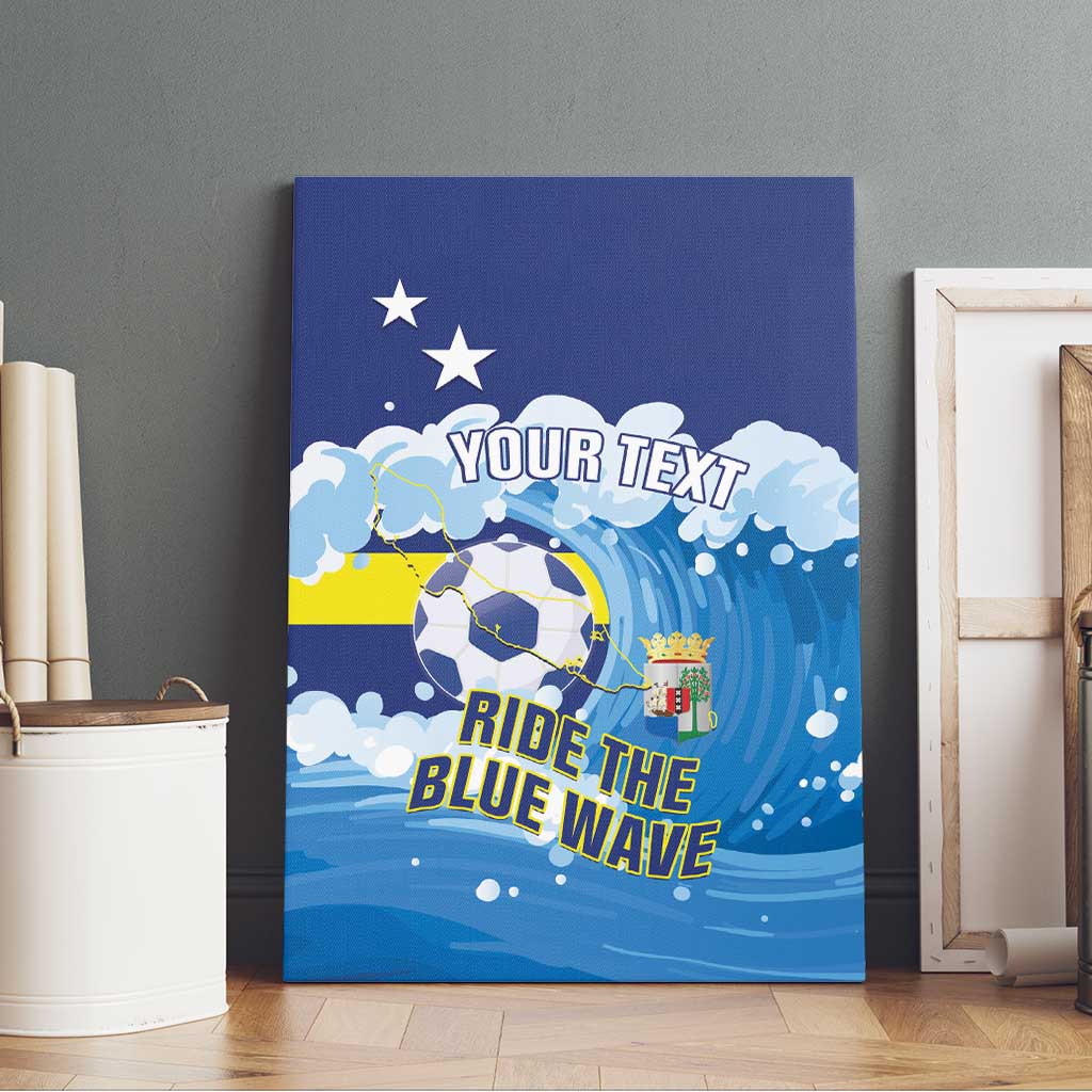 Personalized Curacao Football Canvas Wall Art First-ever World Cup Ride The Blue Wave - Wonder Print Shop