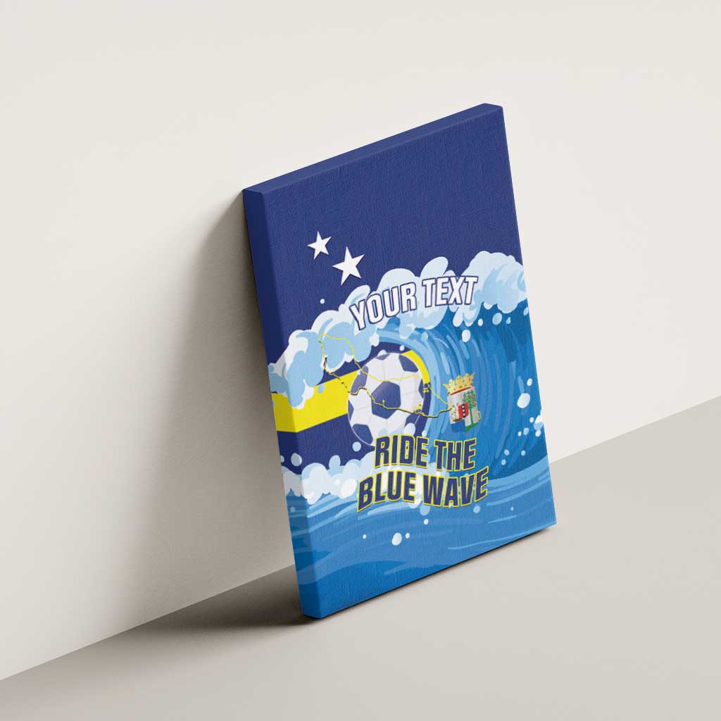Personalized Curacao Football Canvas Wall Art First-ever World Cup Ride The Blue Wave - Wonder Print Shop
