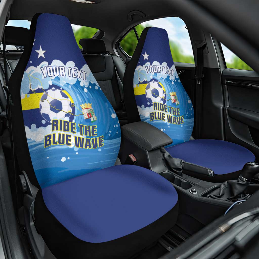 Personalized Curacao Football Car Seat Cover First-ever World Cup Ride The Blue Wave - Wonder Print Shop