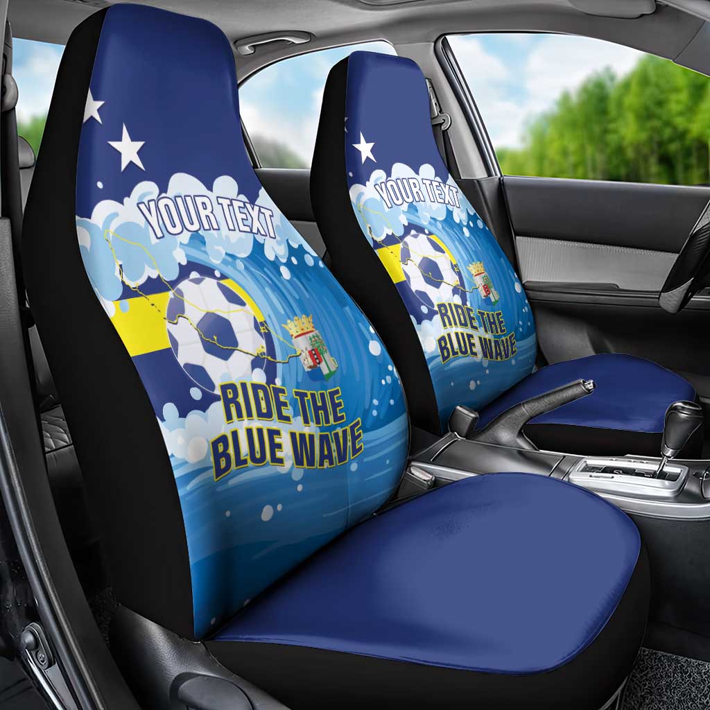 Personalized Curacao Football Car Seat Cover First-ever World Cup Ride The Blue Wave - Wonder Print Shop