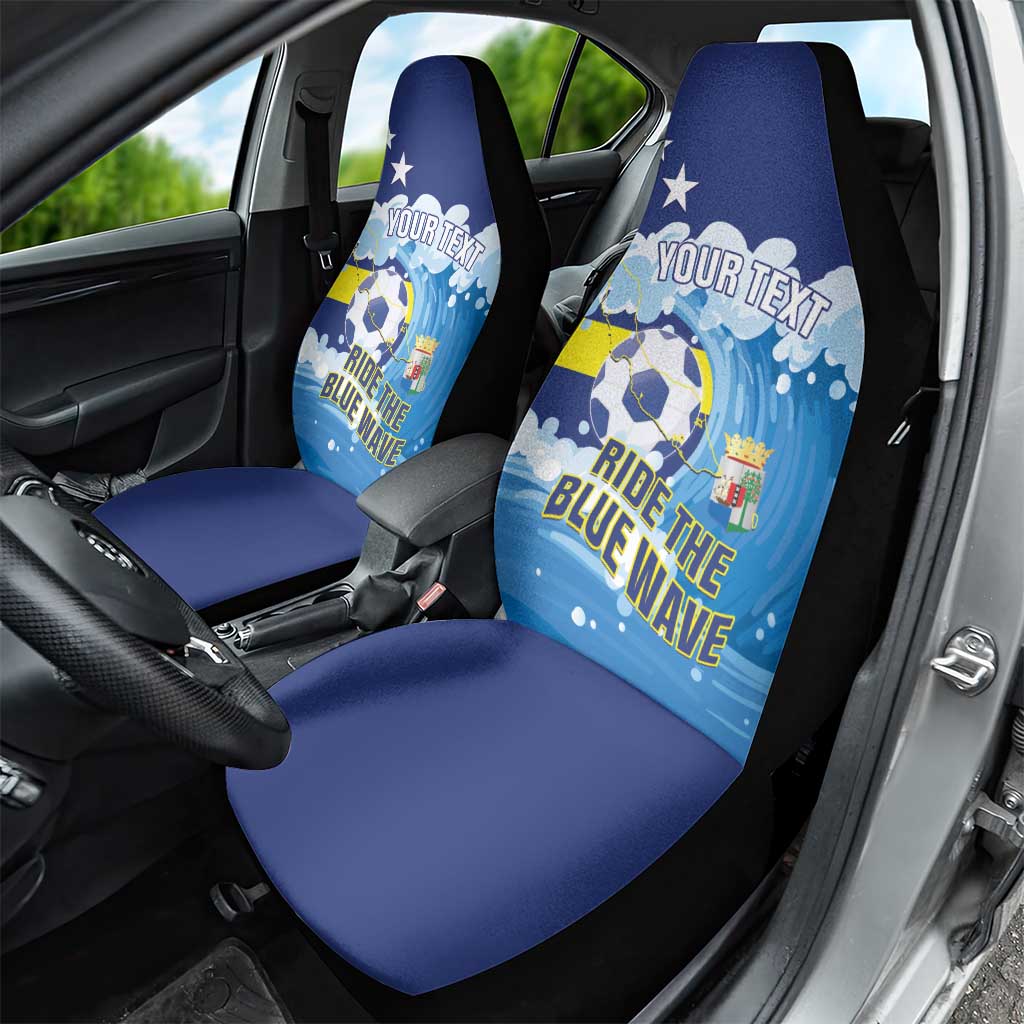 Personalized Curacao Football Car Seat Cover First-ever World Cup Ride The Blue Wave - Wonder Print Shop