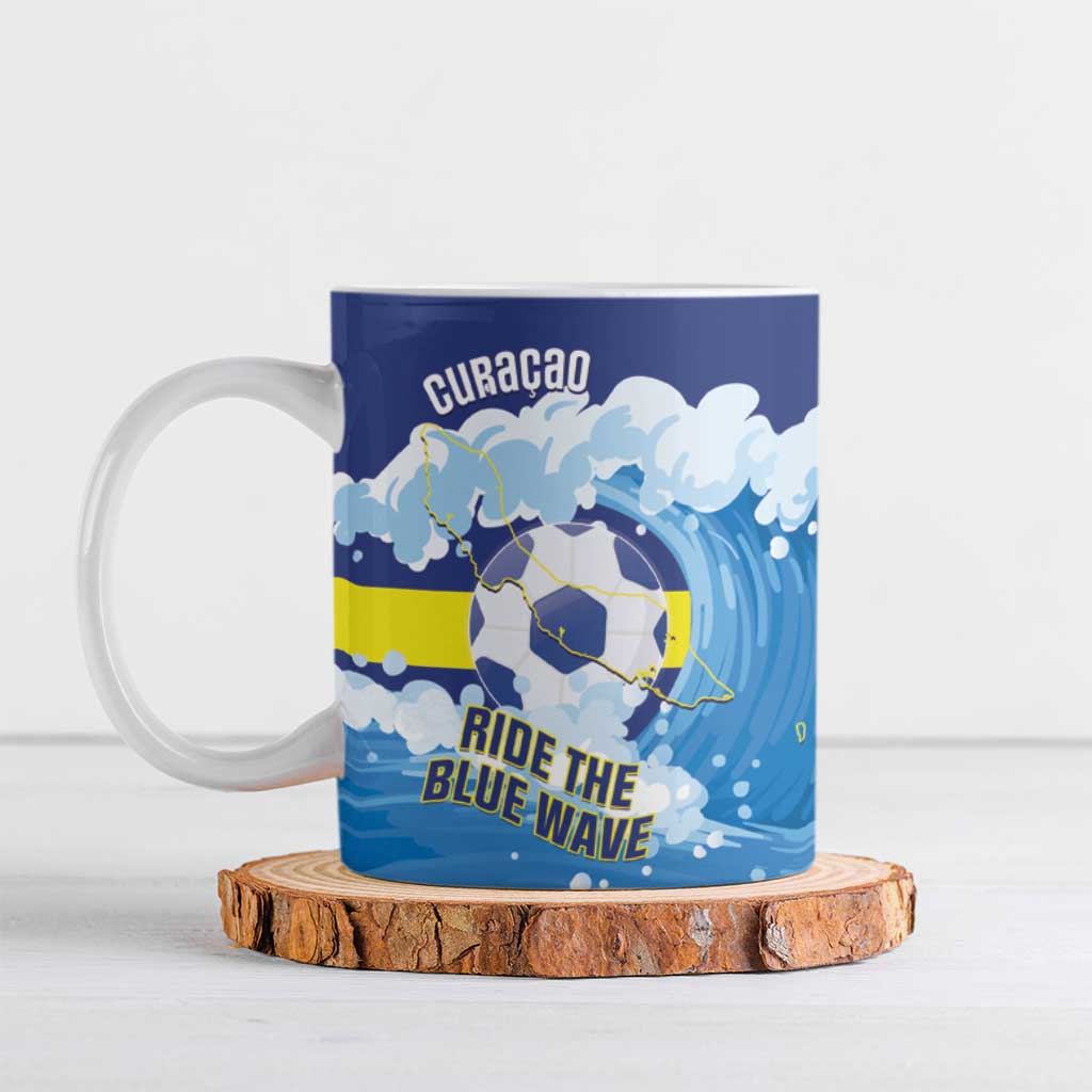 Personalized Curacao Football Ceramic Mug First-ever World Cup Ride The Blue Wave - Wonder Print Shop
