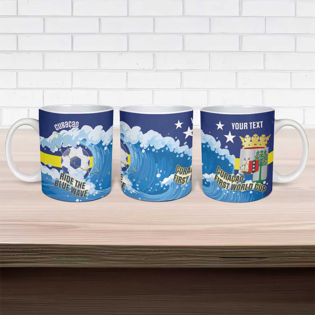 Personalized Curacao Football Ceramic Mug First-ever World Cup Ride The Blue Wave - Wonder Print Shop